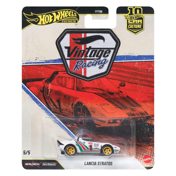 Hot Wheels Lancia Stratos Car Calture Premium 2026 Vintage Racing Series 1:64 Scale Collectible Die Cast Metal Toy Car Model with Rubber Real Riders