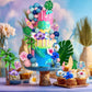 55PCS Hawaiian Pink Blue Cake Topper with Balls Tropical Flower Decor for Baby Shower and Birthday Party Supplies