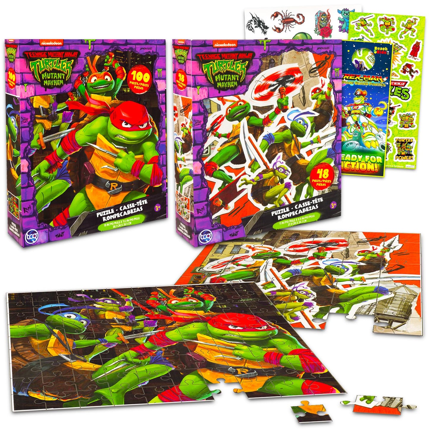 Teenage Mutant Ninja Turtles Jigsaw Puzzles for Kids, 2 Pack Bundle