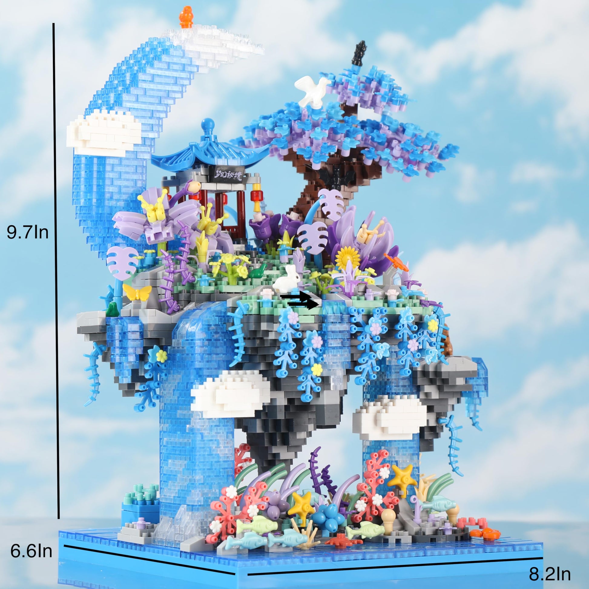 ConLinktion Cherry Blossom Tree Building Set with Gift Box, Ocean World Aquarium Building Lights Building Kit 2769Pcs, Ideas Gift Building Toy