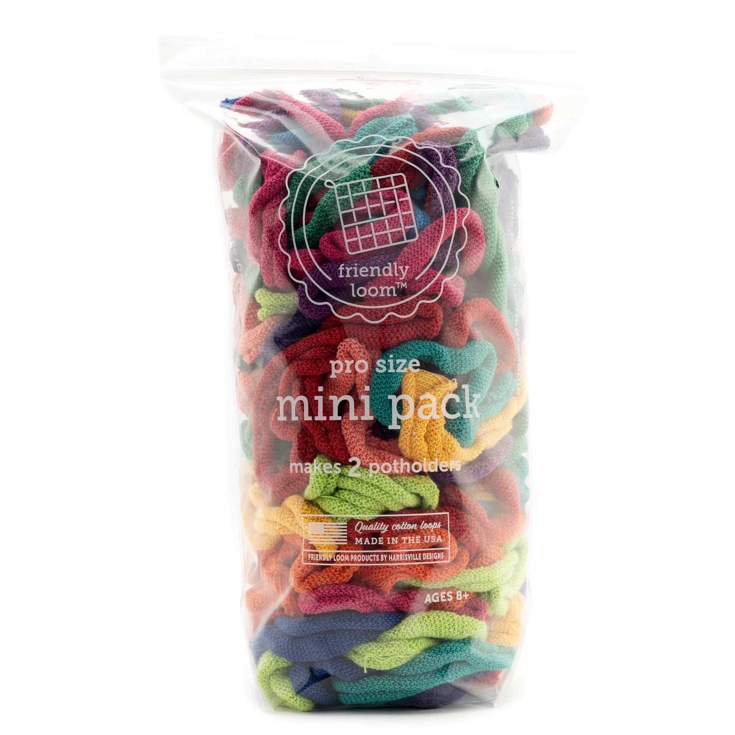 Harrisville Designs Friendly Loom | 10” PRO-Sized Multicolor Potholder Weaving Loops | Craft 2 Cotton Potholders