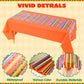 JOYIN 6 pcs Mexican Fiesta Tablecloth 54 x 108'' Party Plastic Tablecloth Striped Table Cover for Cinco De Mayo Decorations, Taco Night, Birthday