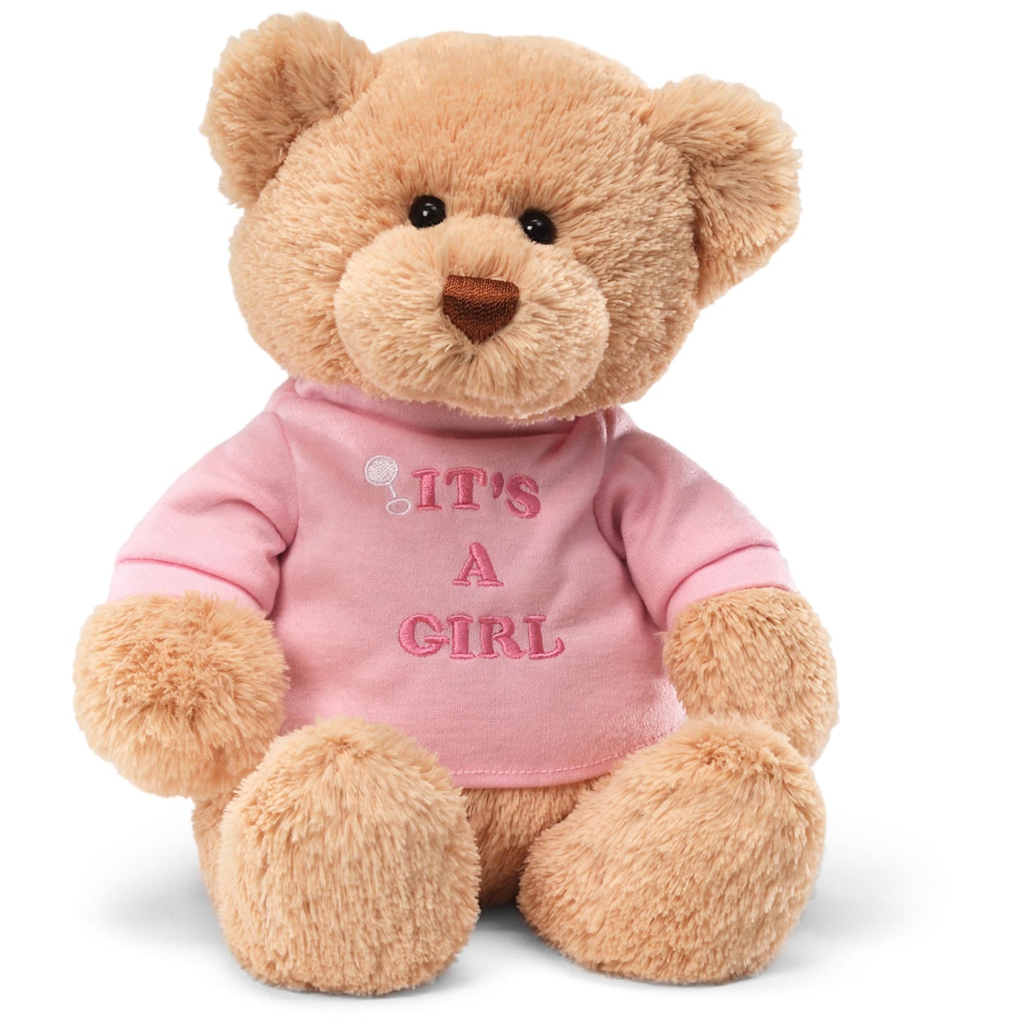 GUND “It's a Girl” 12-Inch Message Bear with Pink T-Shirt, Ages 0+