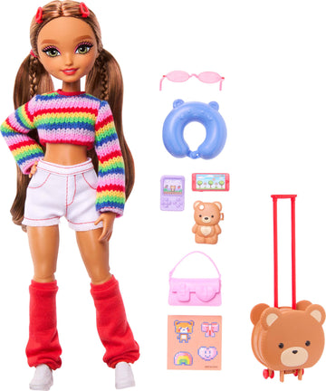 Barbie Dream Besties Weekend Getaway Teresa Doll and Accessories, Fashion Doll with Removable Fashions & 7 Travel Themed Toy Pieces