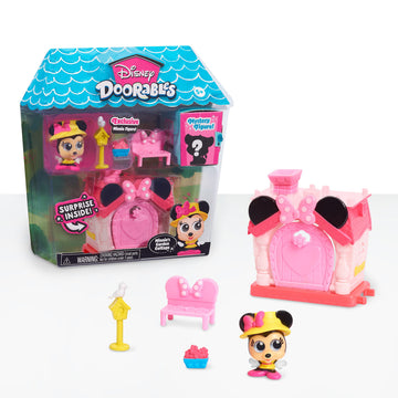 Disney Doorables Mini Playset Minnie Mouse’s Garden Cottage, Exclusive Minnie Mouse Collectible Figure, Kids Toys for Ages 5 Up by Just Play