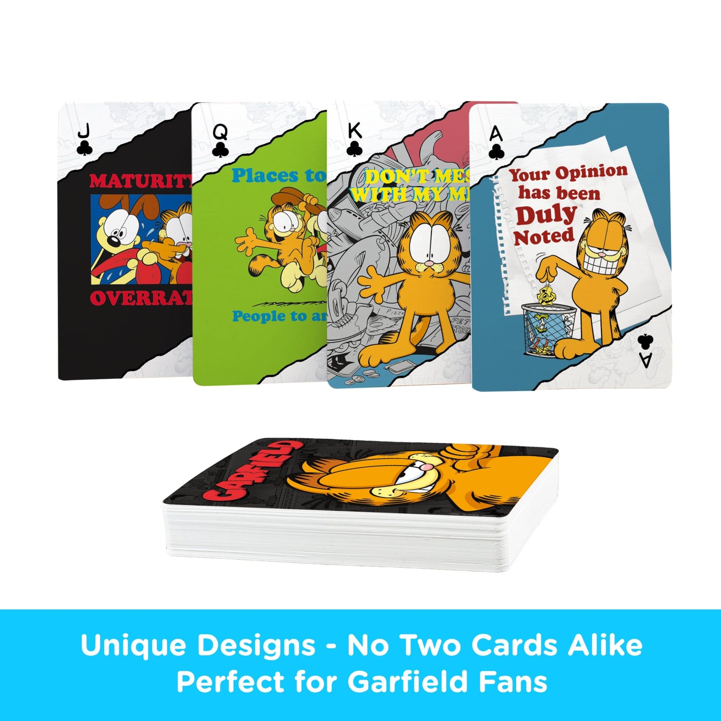 Aquarius Garfield Playing Cards Standard Size - Themed Novelty Deck with 52 Unique Comic Designs - Collectible Merchandise Gift for Teens and Adults