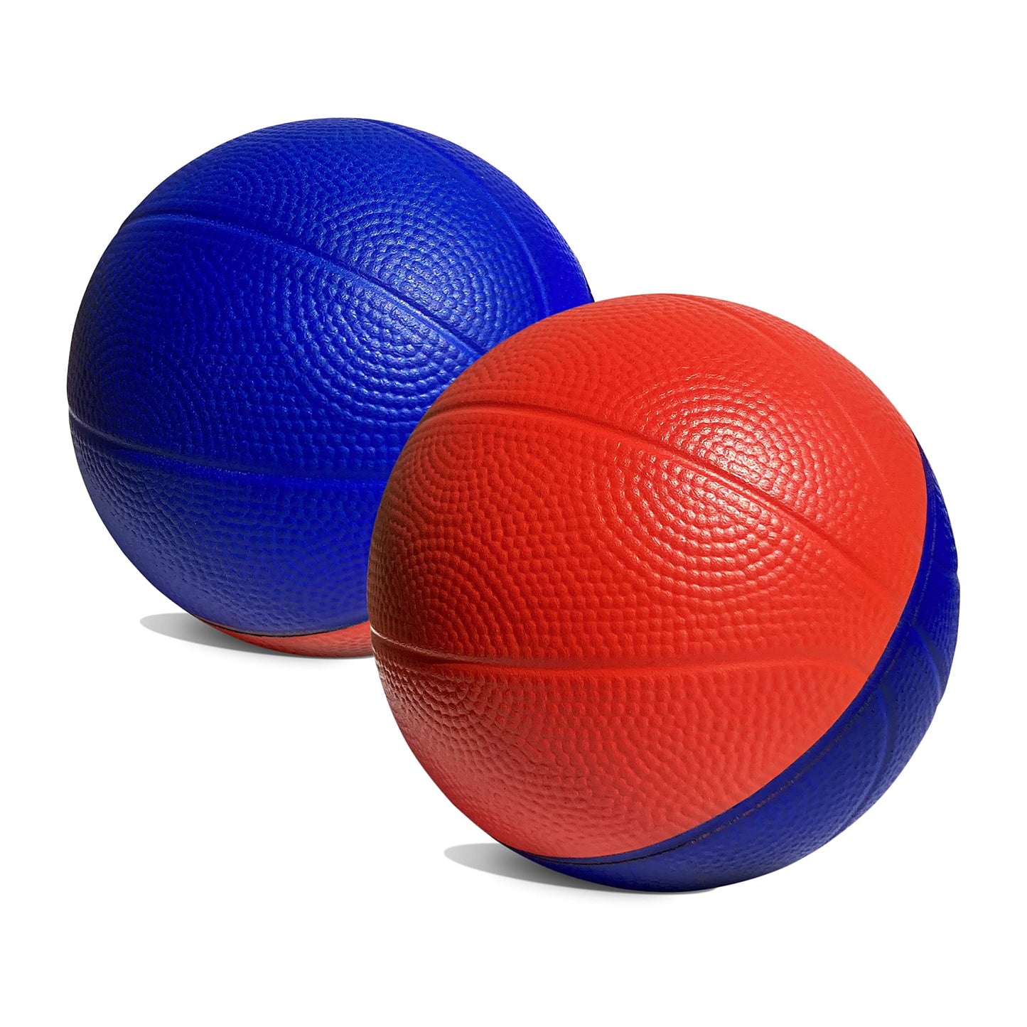 Botabee 4" Mini Foam Basketball for Indoor Mini Hoop Basketball Games, 2 Pack | Mini Indoor Basketball Hoop Games & Kids Mini Hoops (Blue/Red)