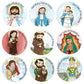Mini Catholic Saint Stickers, Round Adhesive for Crafts, School Supplies and Faith Formation Activities, 1.5 Inches Diameter (200 Total)