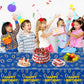 Lecinc 3 Pcs Blue with Gold Ring Print Plastic Tablecloth 108 x 51.2 Inches Table Cover Blue with Gold Ring Party Decor for Boys Girls Birthday Party