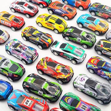 Himeeu 26Pcs Metal Pull Back Racing Car Toy Die Cast Race Cars Vehicles Friction Powered Toddler Boy Toys Color Randomly