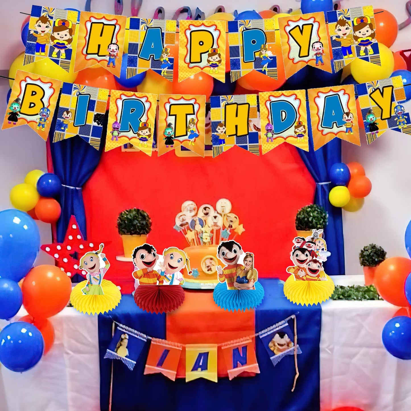 Beto y Bely Party Decorations Honeycomb Centerpiece, 8 Pieces Music Beto y Bely 3D Double Side Cake Toppers Table Centerpieces, Music Beto y Bely
