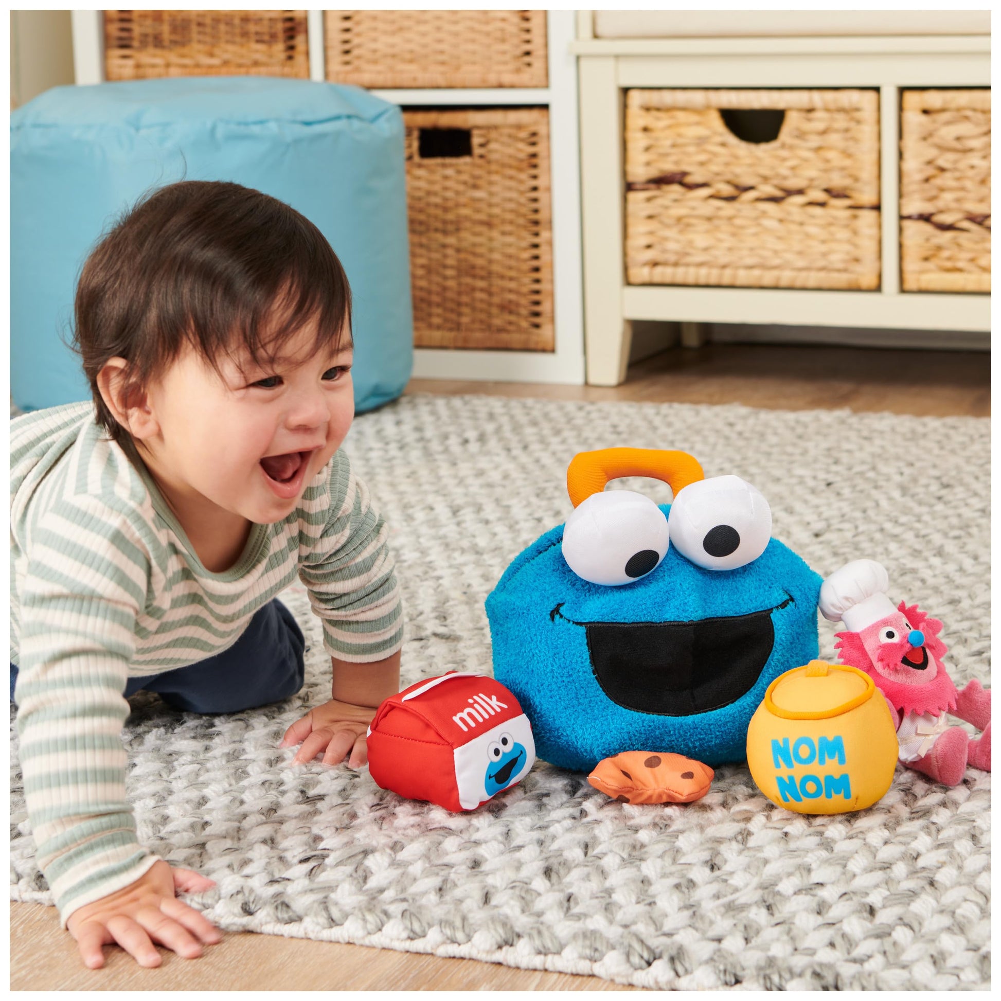 GUND Sesame Street Cookie Monster 5-Piece Sensory Plush Toy Baby Playset