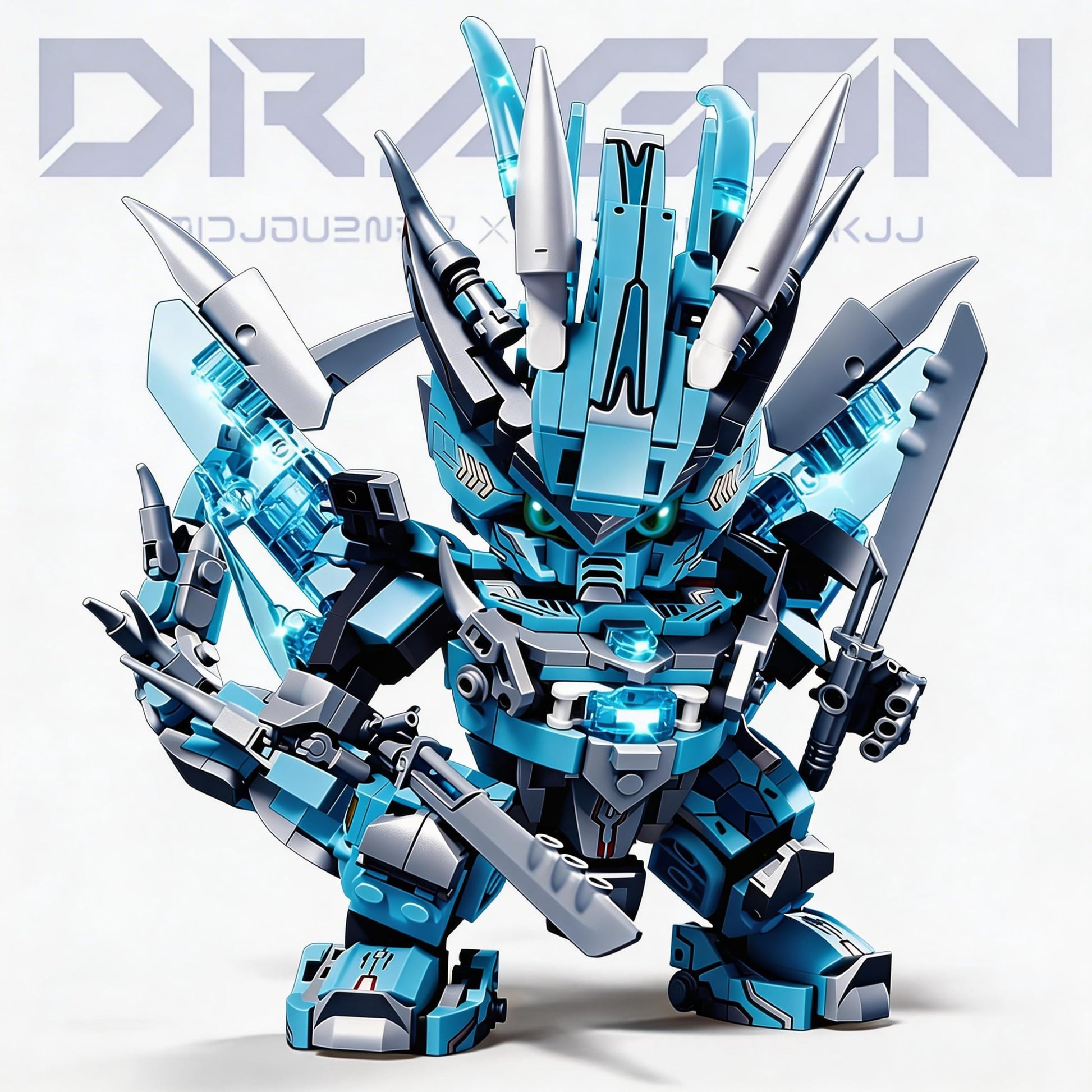 kececo Dragon Mecha Transforming,Mechanical Robot Dragon-Shaped Model Building Block Toy Set, Cool Warrior, Suitable as a Christmas Birthday Gift