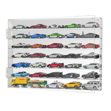 YYDS Model Car Display Case for Toy Cars, Matchbox Cars,1/64 Scale Diecast Display Case,Wall Mount,Mirrored Back,Hot 1/64 Scale Diecast Case for 35