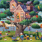 Boardwalk Tree House Adventure 500 Piece Jigsaw Puzzle Fun Family Backyard Puzzles with Premium Box, Gift for Adults and Family 16"x20"