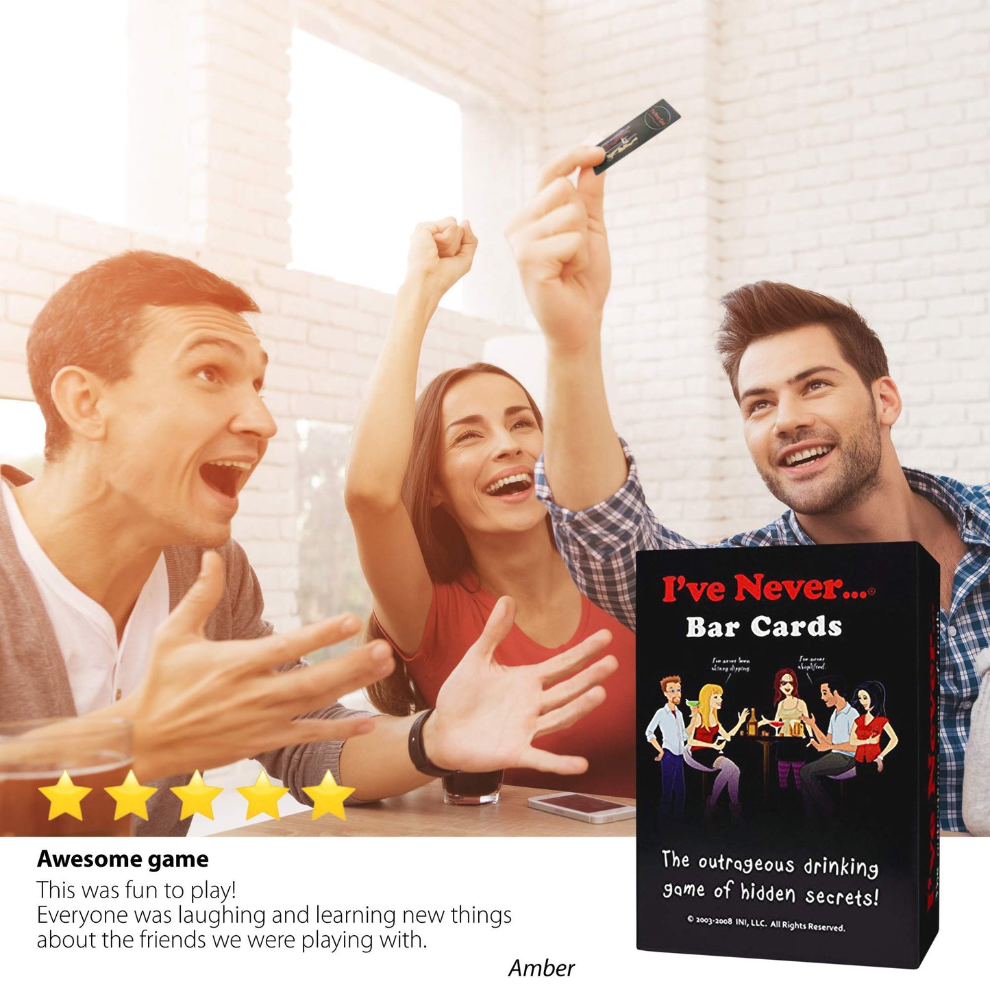 I've Never...? Bar Cards - Hilarious Truth or Dare Game for Parties, Vacations, and Game Nights, Perfect for Friends and Adults | 2+ Players | Ages