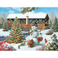 Bits and Pieces - 500 Piece Jigsaw Puzzle for Adults - Countryside Christmas - Winter Holiday Snowman Jigsaw Puzzle by Artist Alan Giana, Completed