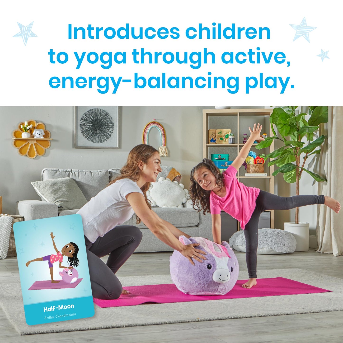 hand2mind Unicorn BubblePlush Yoga Ball Buddy, Yoga Ball for Kids, Calming Corner for Items, Kids Exercise Equipment, Occupational Therapy Toys
