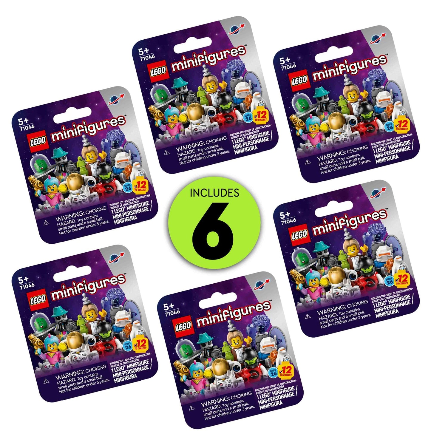 LEGO Minifigures Series 26 Space 6 Pack, Multi Pack of Collectible Minifigures for Kids, Sci-Fi Toy Building Set for Independent Play, Gift Idea for