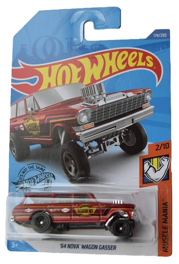 Hot Wheels '64 Nova Wagon Gasser, [red] 174/250 Muscle Mania 2/10