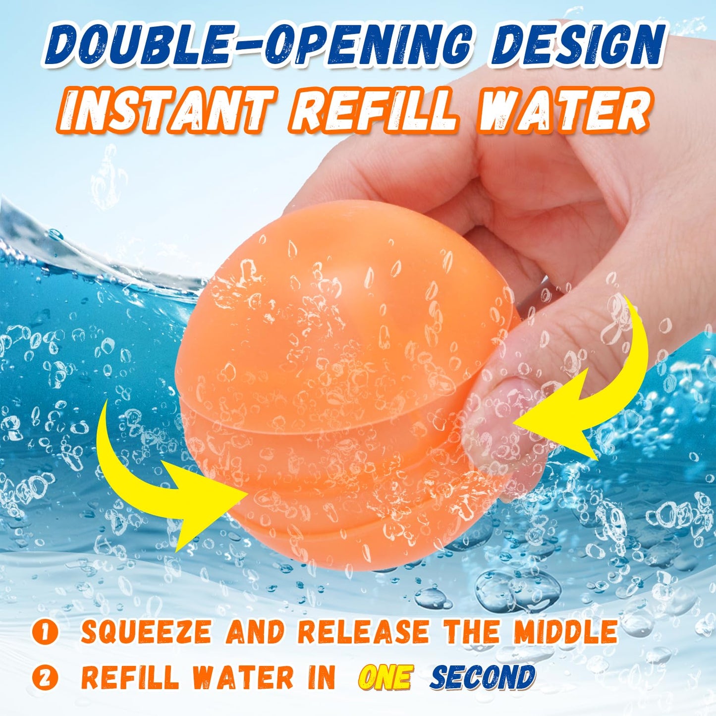 Reusable Water Balloons, 12 Pcs Self-Sealing Quick Fill Silicone Water Bombs, One-Hand Easy Fill Refillable Summer Pool Toys Easter Gifts for Kids