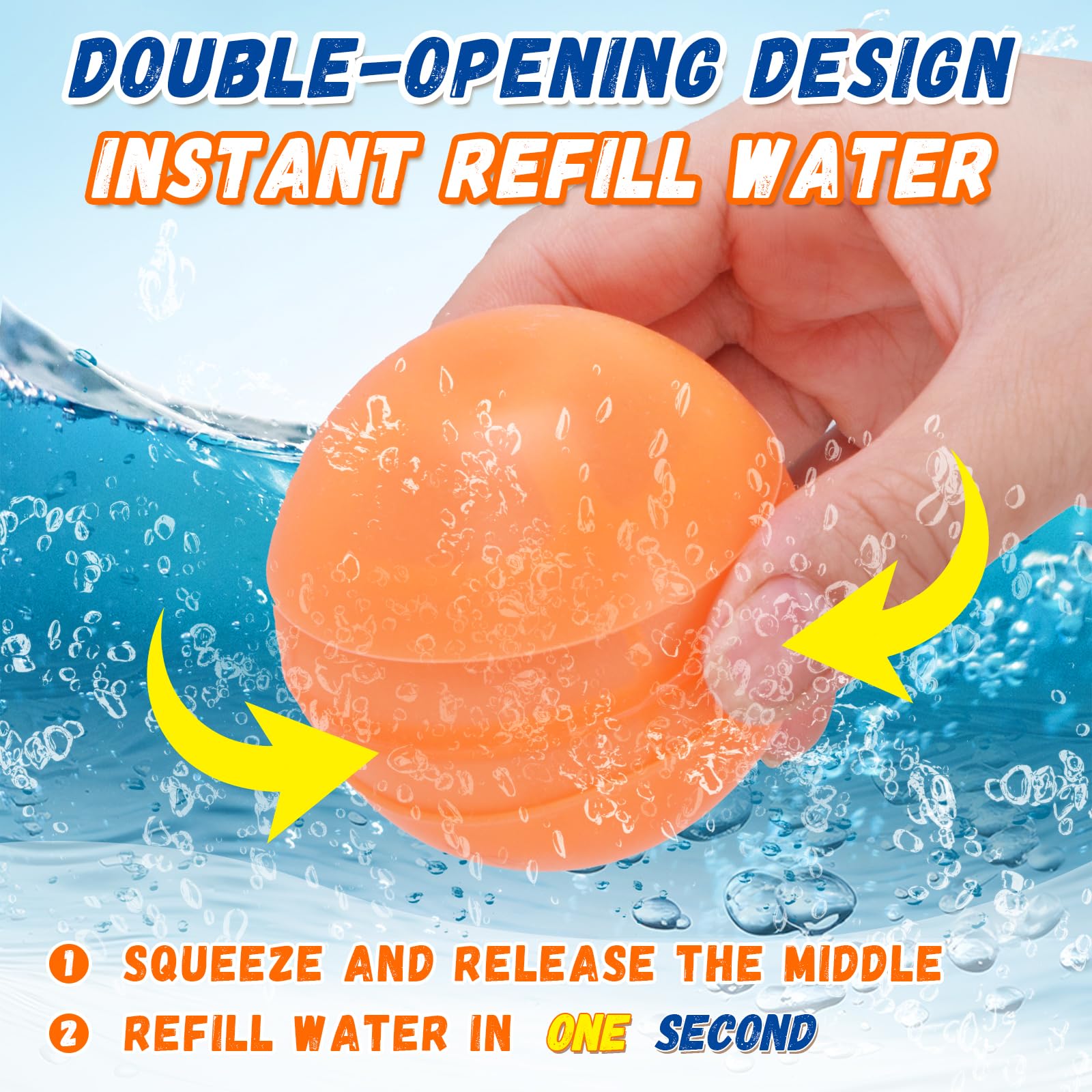 Reusable Water Balloons, 12 Pcs Self-Sealing Quick Fill Silicone Water Bombs, One-Hand Easy Fill Refillable Summer Pool Toys Easter Gifts for Kids