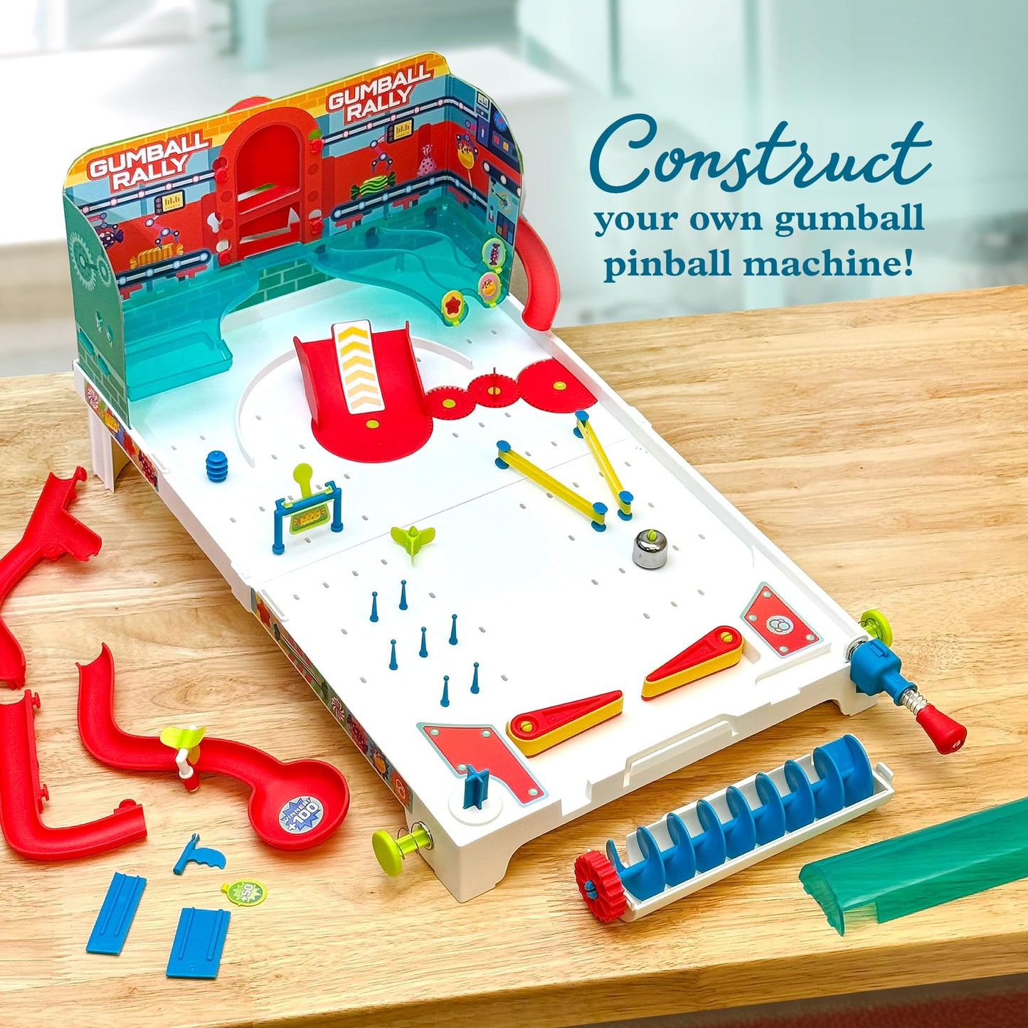 Thames & Kosmos Pinball Machine Maker STEM Experiment Kit Toy of the Year Finalist, Gumball Rally l Explore Physics, Force, Motion, Gravity, Simple