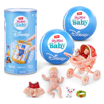 My Mini Baby Disney 2 Pack by ZURU - Collectible Disney Baby Doll Mystery Capsule with Accessories, Realistic Miniature Toy for Girls Ages 3+