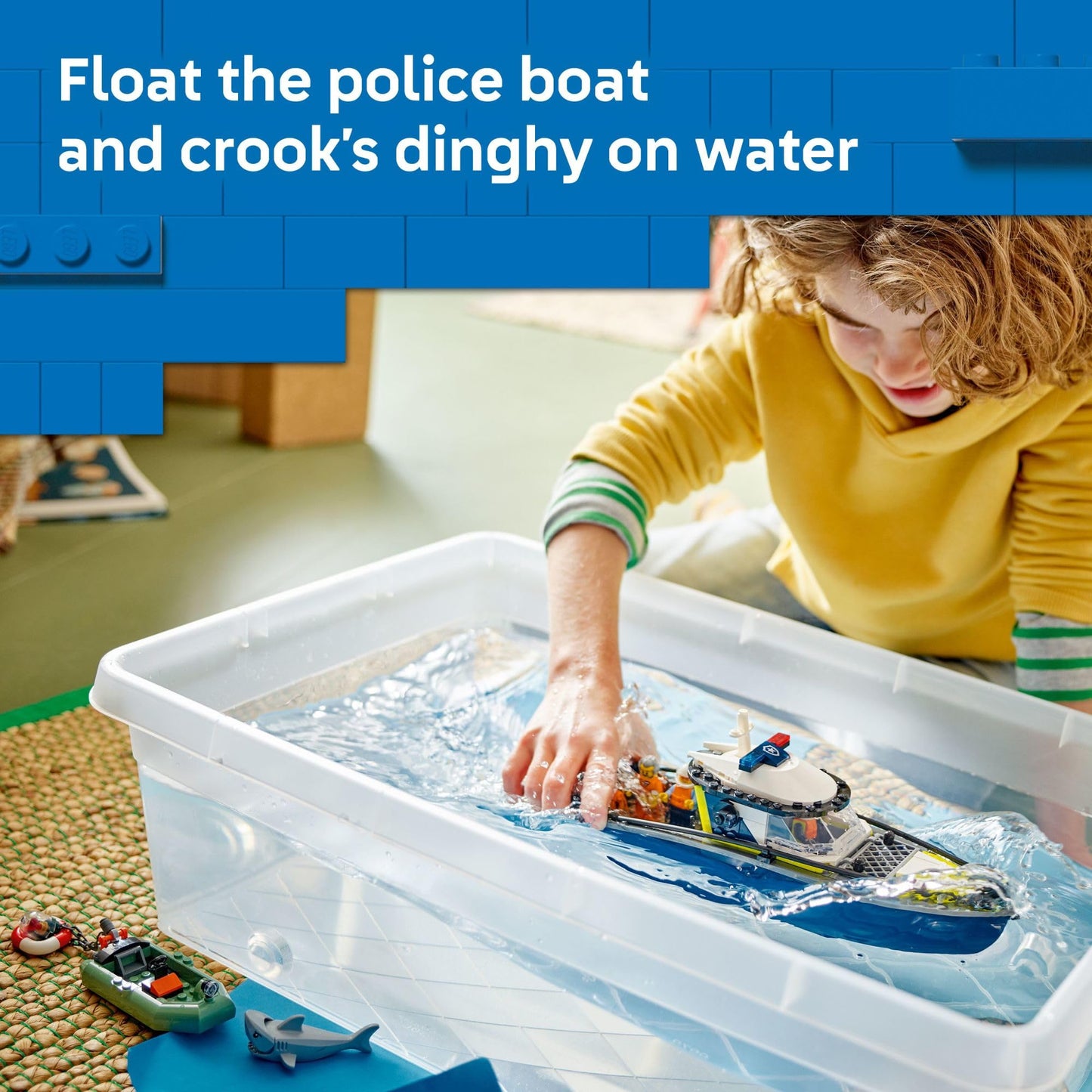 LEGO City Police Boat Chase Building Toy for Kids - Pretend Play Set for Boys & Girls, Ages 6+ - Building Blocks W/ 2 Floating Boat Toys for Playtime