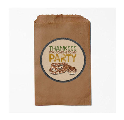Silly Goose Gifts Thankssss Snake Reptile Themed Birthday Party Favor Stickers Supply Decorations Kraft (24 Included) Thank You for Coming
