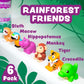 Tub Works® Rainforest™ Mold Free Bath Toys, 6 Pack | Sealed, No Hole Bath Toys Design Keeps Moisture Out | Soft, Squeezable & Float on Water |
