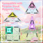 Mini Magnetic Tiles with 2 Little Action People, Light Up Travel Tiles with Magnetic Action Figures for Princess Castle, Micro Magnet Portable Toys