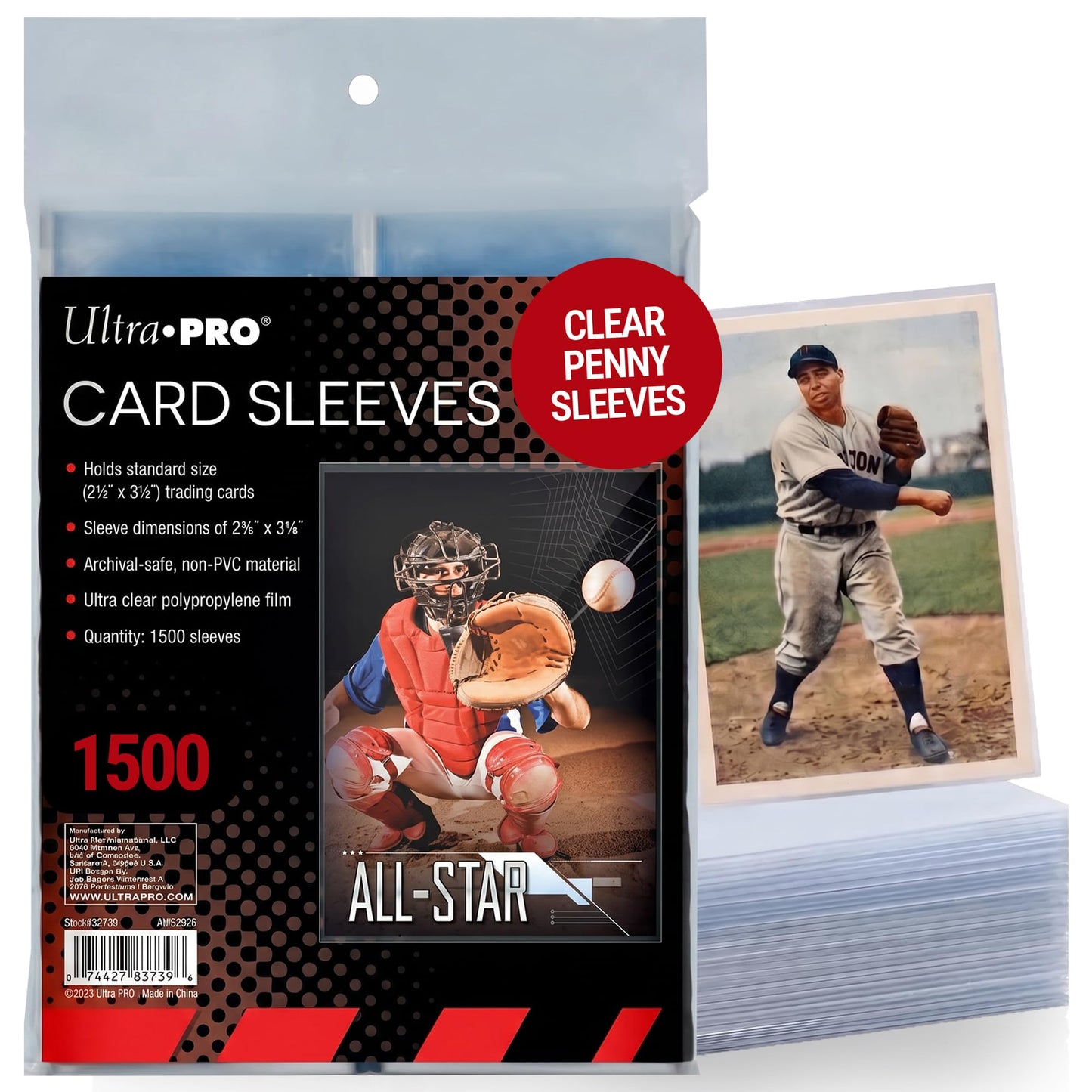 Ultra Pro Penny Sleeves for Trading Cards - 2.5" x 3.5" Standard Size - Clear Soft Card Sleeves - Non PVC Polypropylene - Trading Card Protectors for