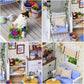 KOOMEKI Miniature Dollhouse DIY Set with Decoration Furniture and LED Lights, Kitten Diary Style, 1;24 Scale DIY Dollhouse with English Instructions