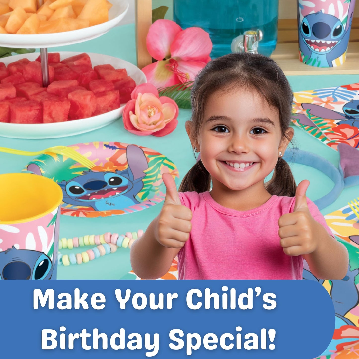 Unique Lilo and Stitch Table Cloth (2 Pack) - Lilo and Stitch Birthday Party Decorations - Officially Licensed - 2 Plastic Table Cloths, Including