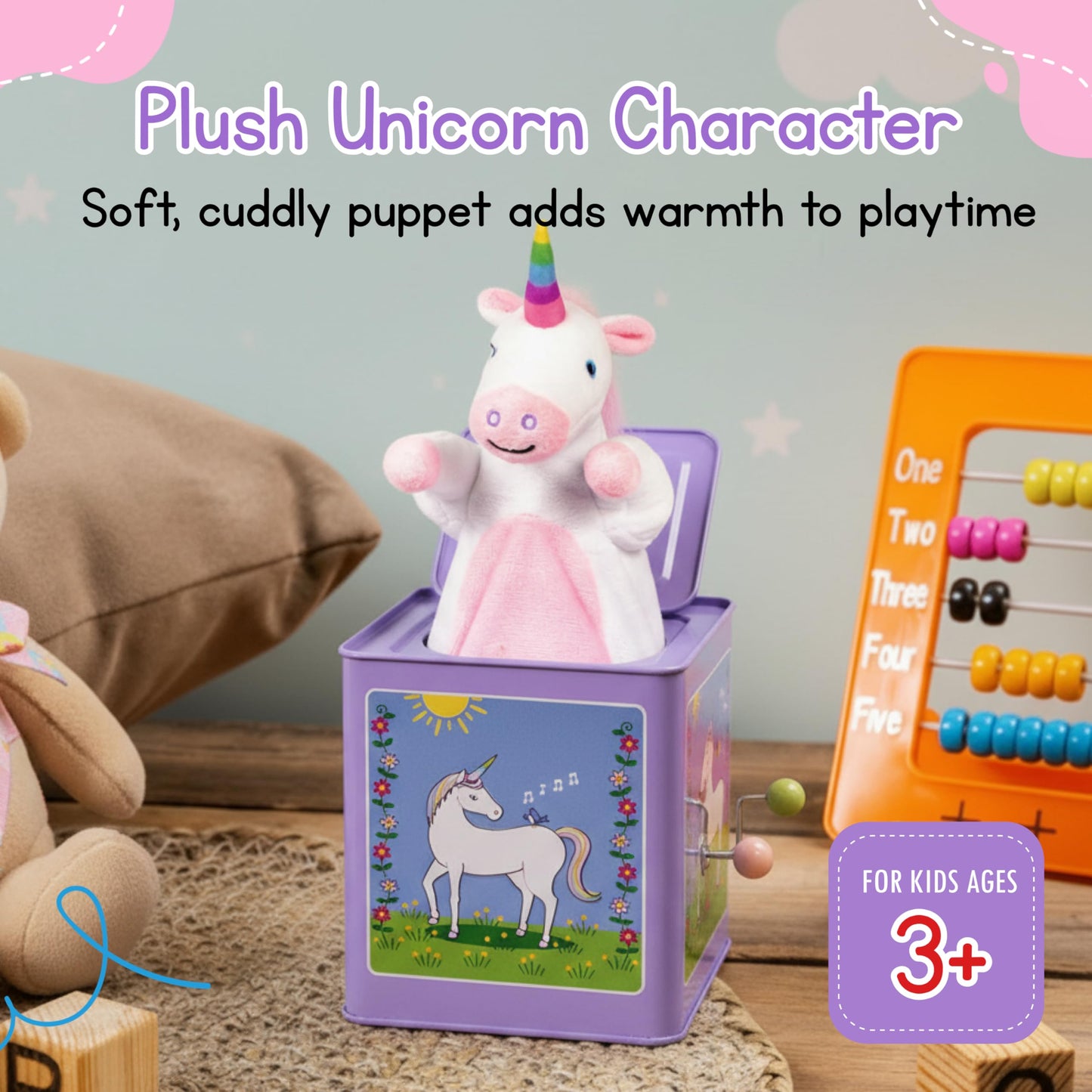 Jack Rabbit Creations Unicorn Jack in the Box - Musical Pop-Up - Ages 3+