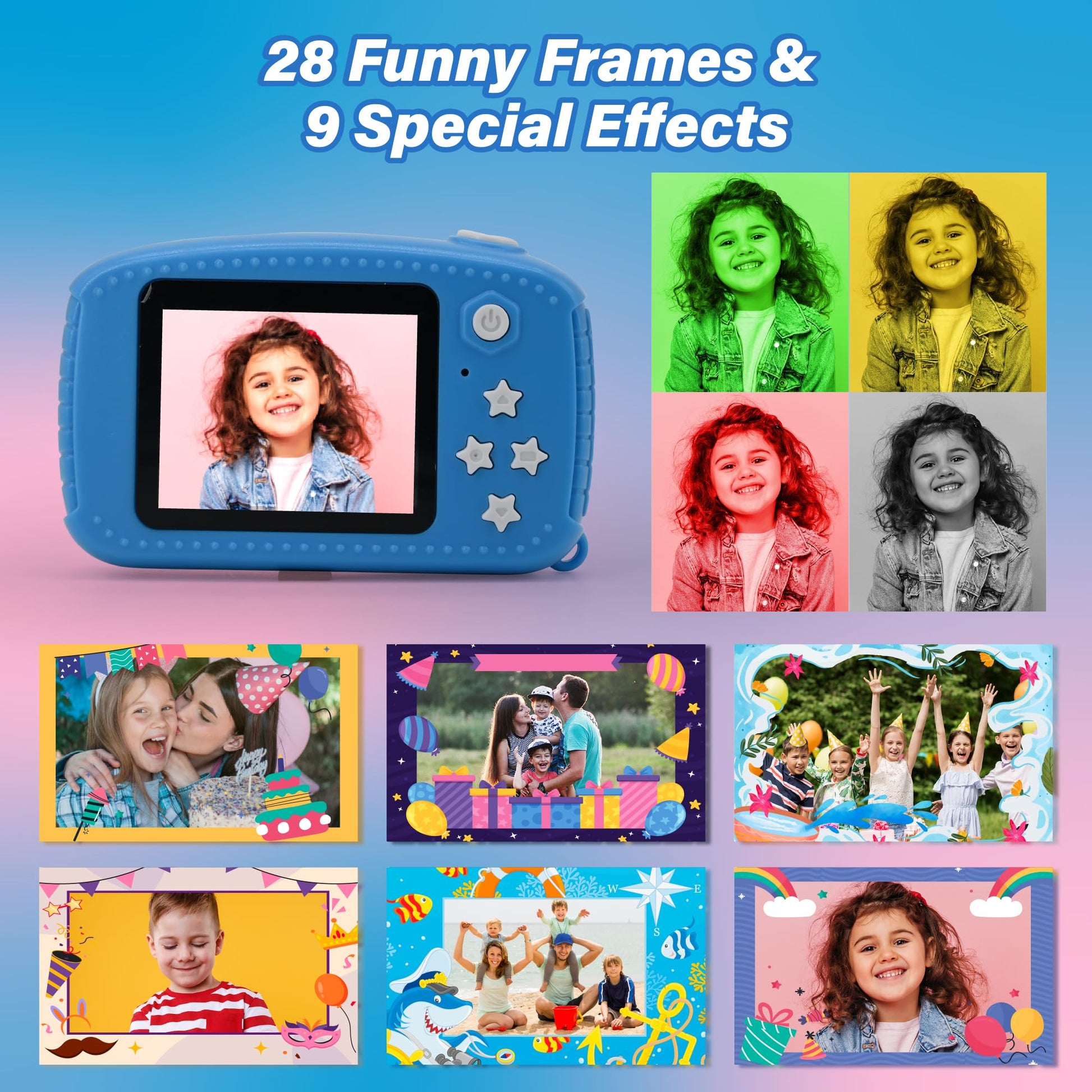 GKidz Kids Camera for Boys & Girls Toy Camera Age 3-12 Years Old Young Photographers with 64GB SD Card, Hanging Belt & Durable Silicone Case Ideal
