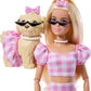 Barbie Twinning Looks Doll with Pet Dog in Matching Pink Gingham Clothes and Accessories for Both Like Sunglasses, Necklaces and Bows, Blonde