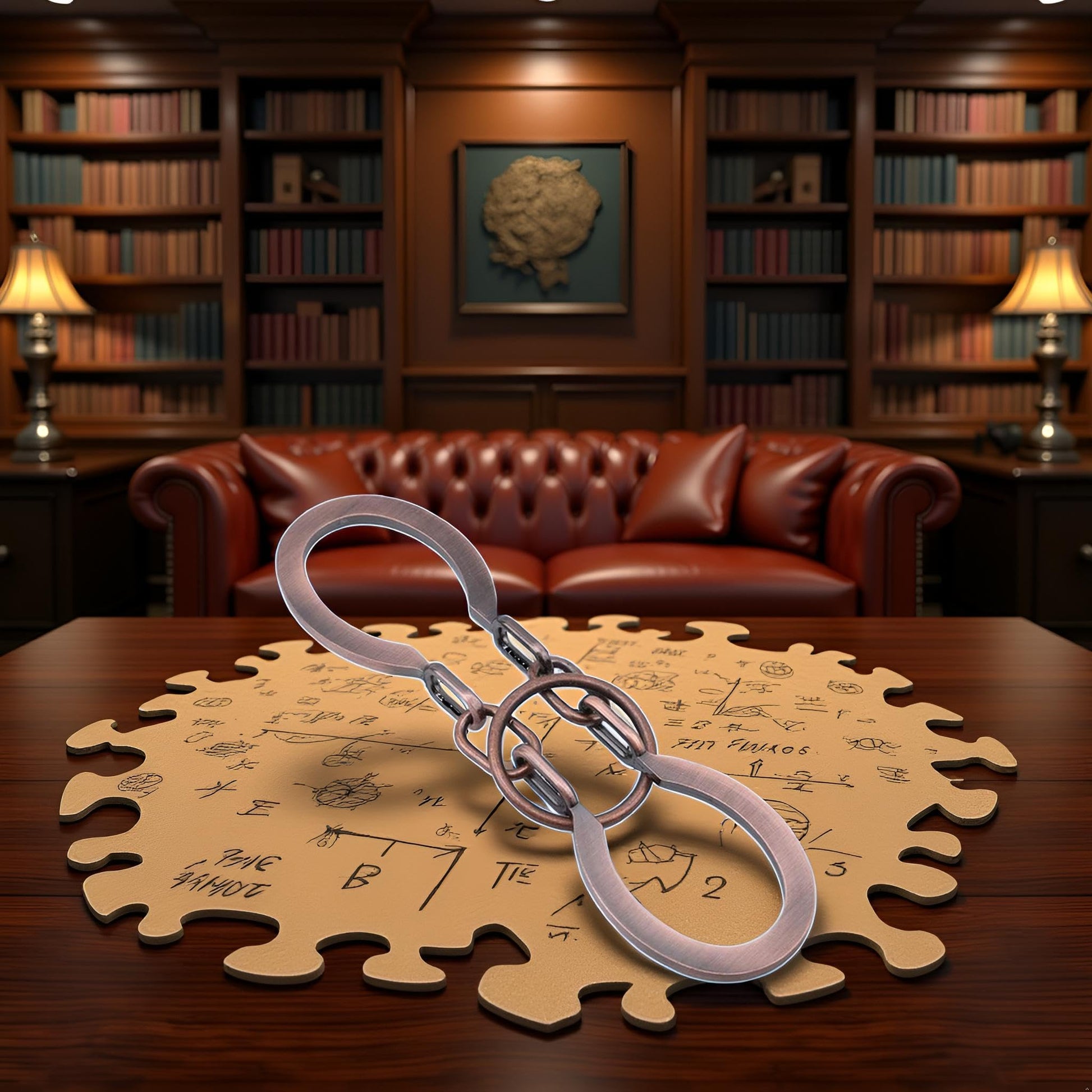 1Pc God Lock Puzzle Metal Ring Solution Intellectual Deduction Unlock Puzzle Brain Tease Unlock Horseshoe Buckle Gift, Assembly and Disentanglement