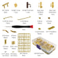 iland 1/12 Scale Dollhouse Accessories, 700+ PCS Miniature Hardware Kit: 20 Kinds Mini Knobs, Hinges, Handles & Locks w/Screws, Miniature Building
