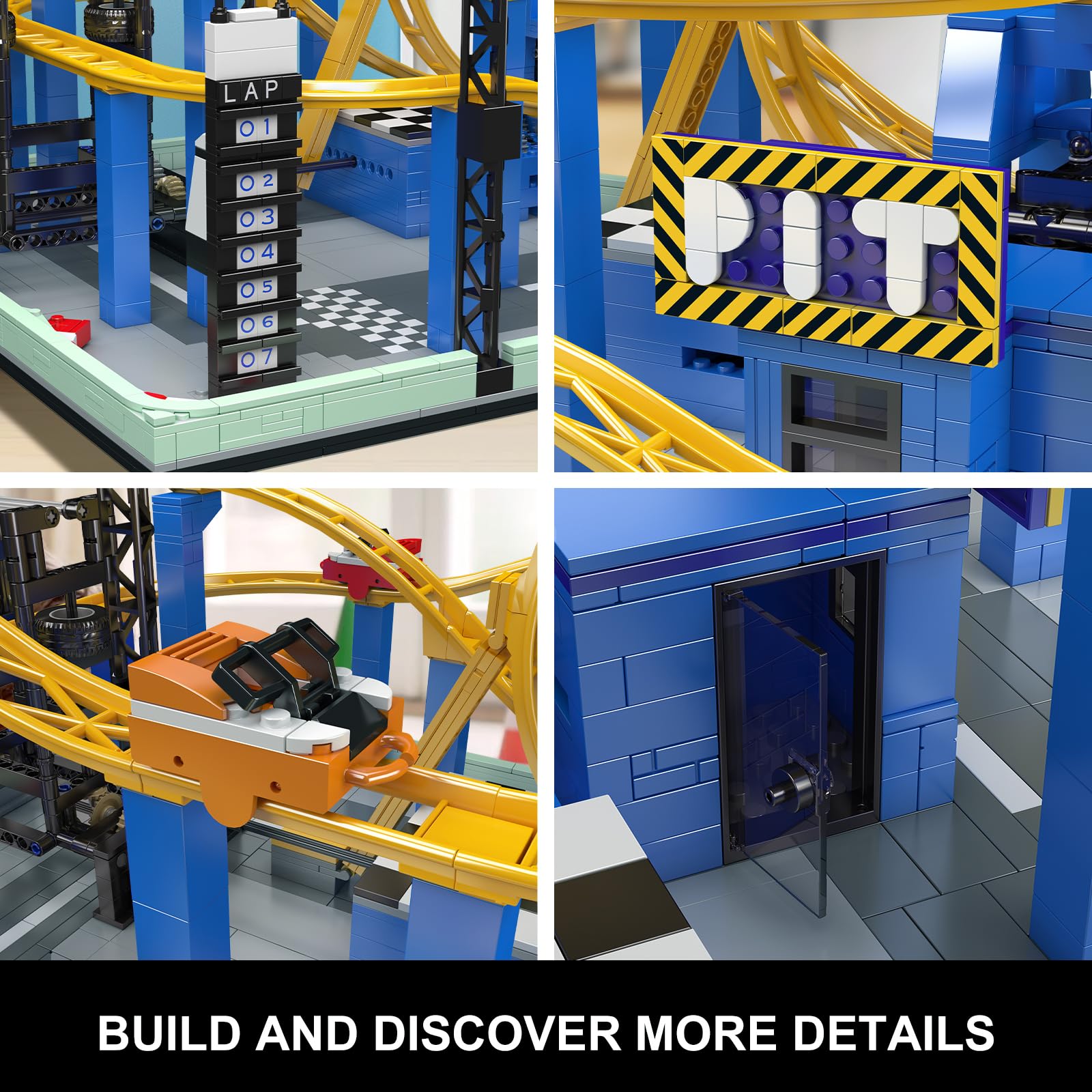 Mould King Roller Coaster Building Set, Large Amusement Park Coaster Model Kit with Motors, Whirlwind Coaster Creative Gift for Adults, STEM Toy Kit