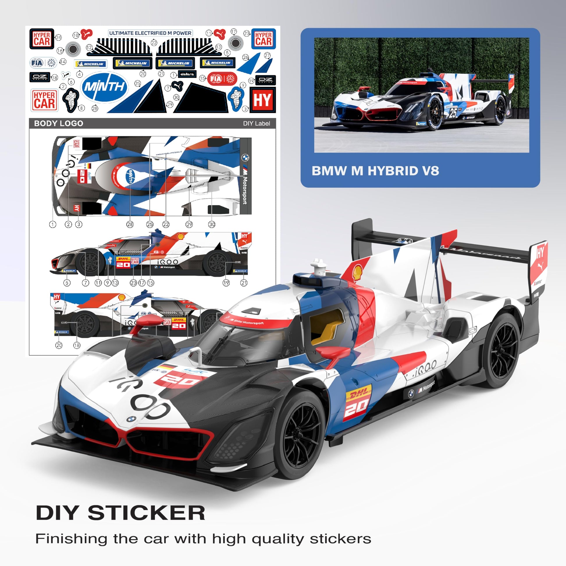 Voltz Toys 1/14 Scale Le Mans RC Car Licensed Le Mans Series Remote Control Toy Car Model for Kids and Adults with Open Doors and Lights Gift for Kids