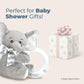 Bearington Lil' Spout Small Baby Elephant Stuffed Animal with Rattle - 5" Plush Toy, Gentle Sound Elephant Rattles for Babies - Adorable Baby Rattles