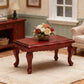 Miniature Red Wooden Coffee Table, 1:12 Scale Dollhouse Furniture, 9.1 x 4.4 x 14.2 cm, Suitable for Room and Queue Decoration Furniture Model