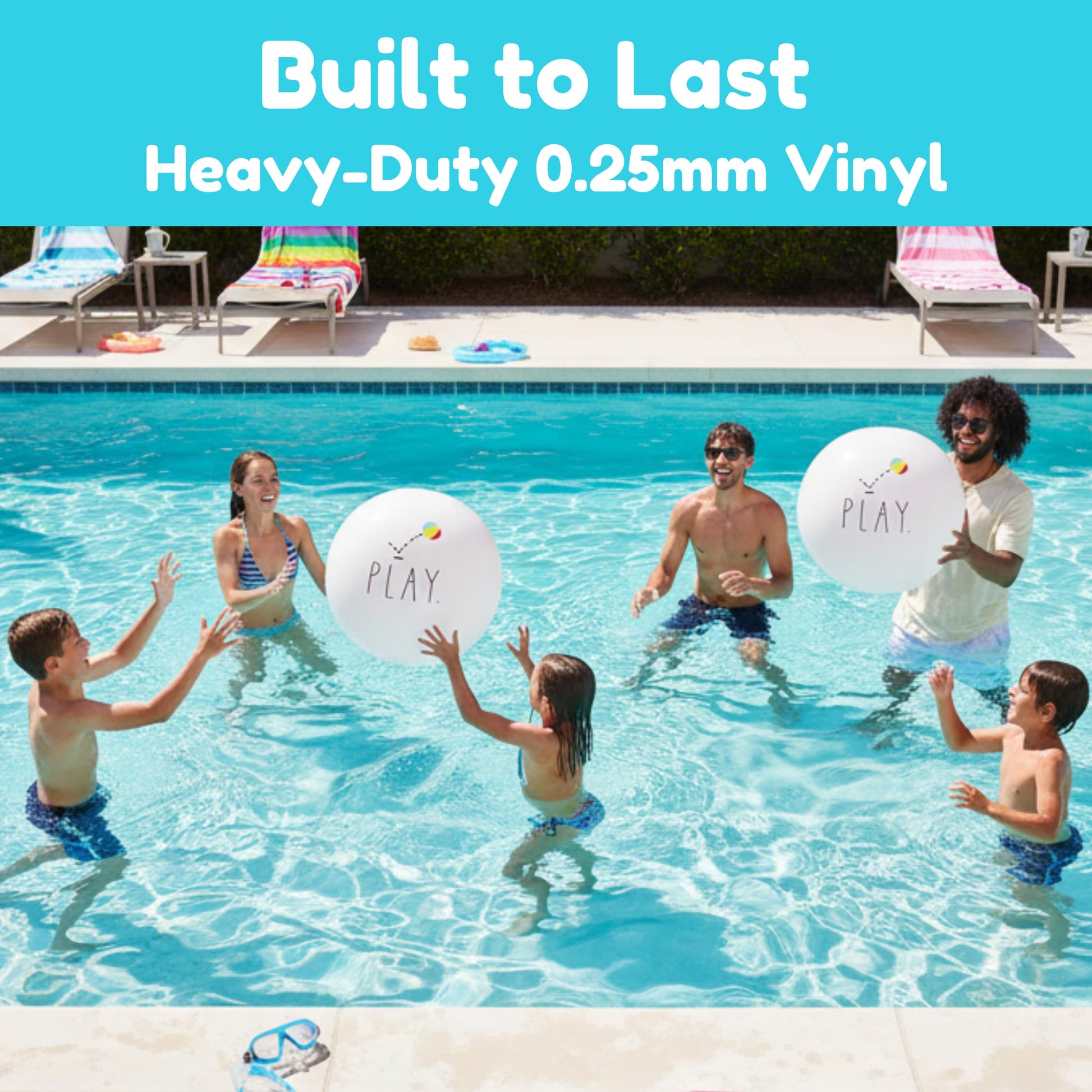 Coconut Float Rae x Dunn Large 27" Inflatable Beach Ball 2 Pack, Ages 5+