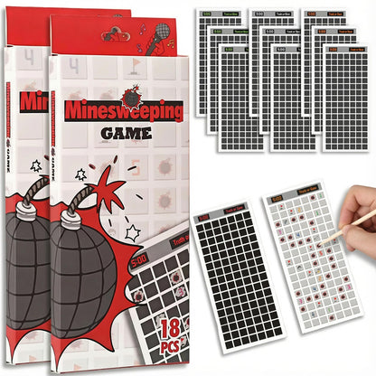 Ensclo Fun Board Game for Adults, Minesweeping Scratch Off Card, Portable Travel Essential & Party Tabletop Games, Funny Family Enjoyment, Game Night