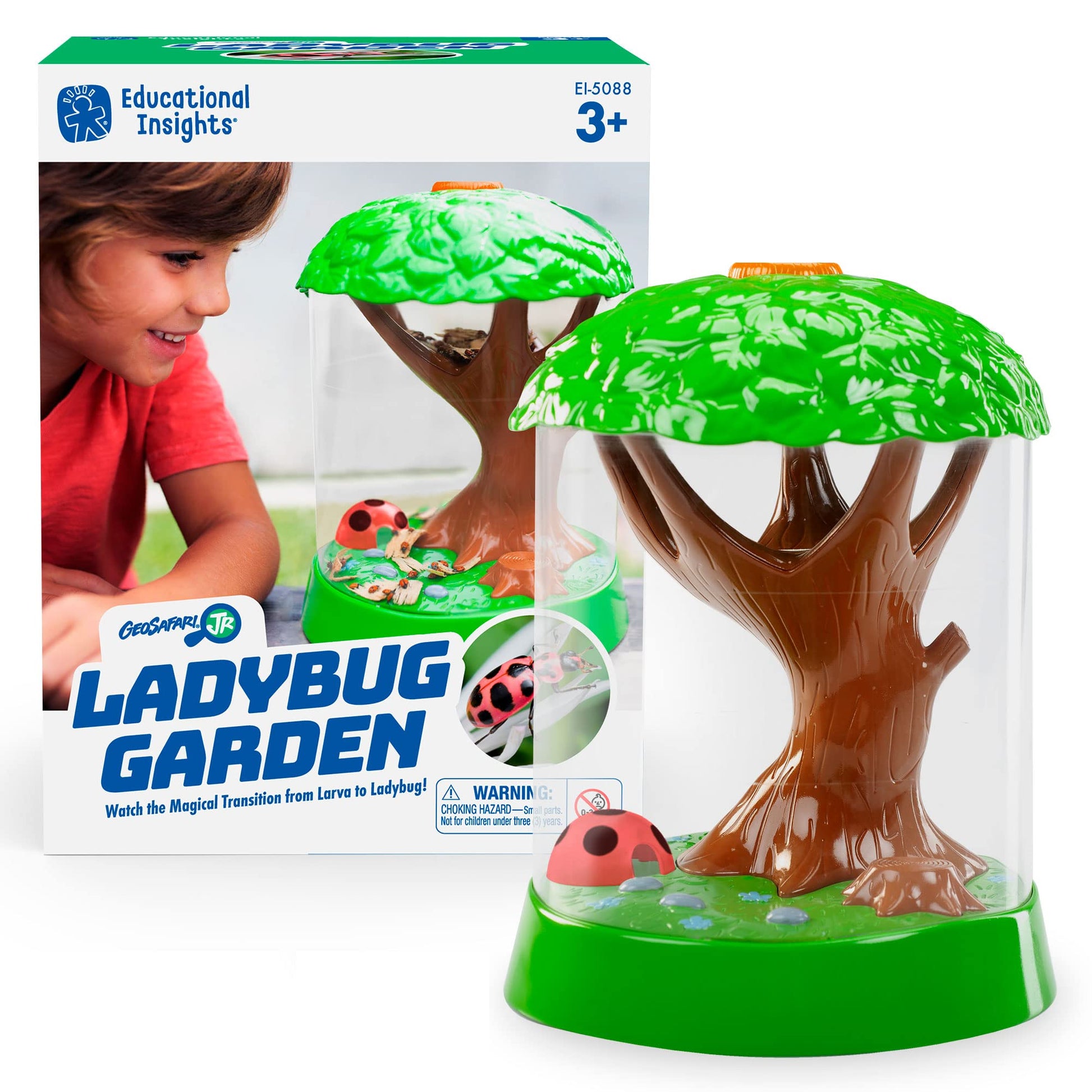 Educational Insights GeoSafari Ladybug Garden - Ladybug House with Live Ladybugs, Bug Catching Kit, Terrarium Kit for Kids & Toddlers, Bugs for Kids