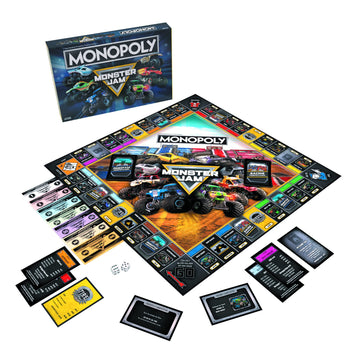 USAOPOLY Monopoly: Monster Jam | Buy, Sell, Trade Iconic Trucks Including Grave Digger, Max-D, El Toro Loco, Dragon’s Breath Classic Monopoly Game