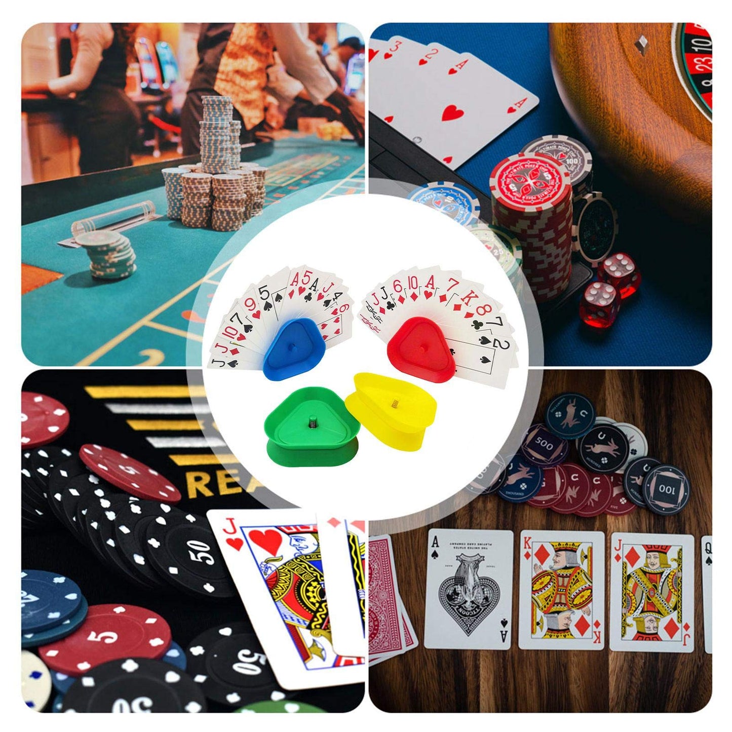 maojin Triangular Card Holder, Triangle Shaped Hands Free Playing Card Holder, Multiple Playing Methods for All Card Games, A for Those That Love