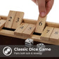 WE Games Wooden Shut the Box - Close the Box Set with 12 Number Tiles & 2 Dice Games - 13.5” Natural Wood Finish